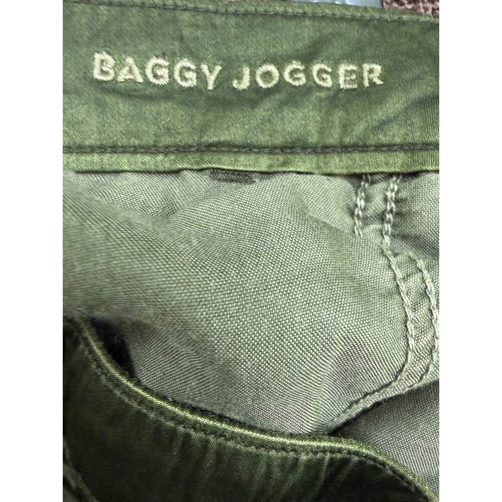American Eagle silky olive green cargo pant side pocket drawstring ankles S Tall - Picture 6 of 9